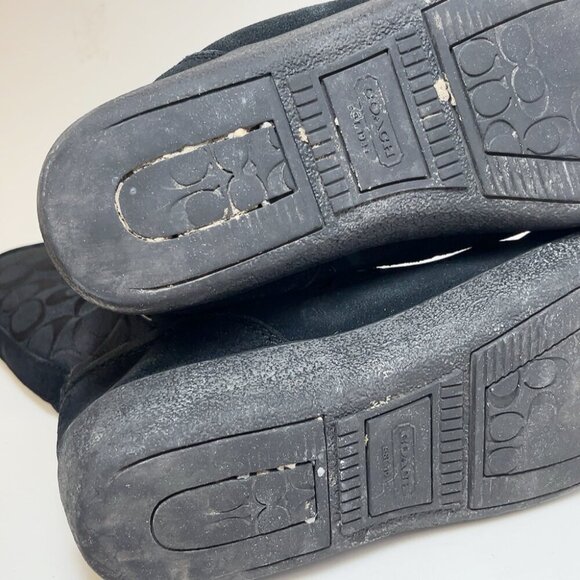 Coach Womens 7.5 Tulip Signature Leather Black Patterned Boots - Picture 15 of 16